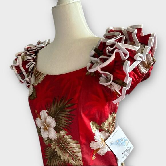Pacific Legends Hawaiian Red and White Dress Size Small - Picture 2 of 15